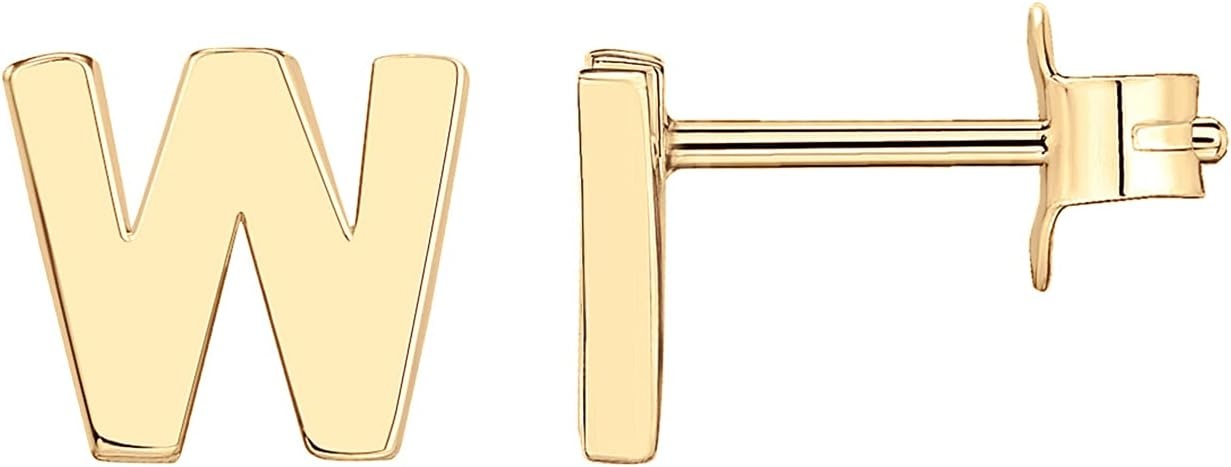 image:imagePAVOI 14K Gold Plated 925 Sterling Silver Alphabet Letter Earrings Personalized Initial Earrings W