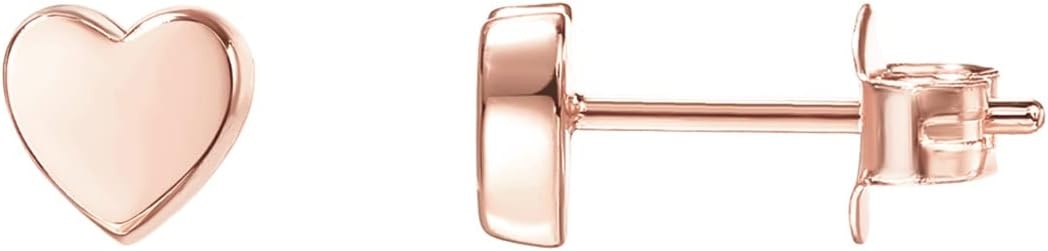 image:imagePAVOI 14K Gold Plated 925 Sterling Silver Bar Dot Heart Triangle Star Cat Dainty Earrings for Women Valentines Day Trendy JewelryRose Gold