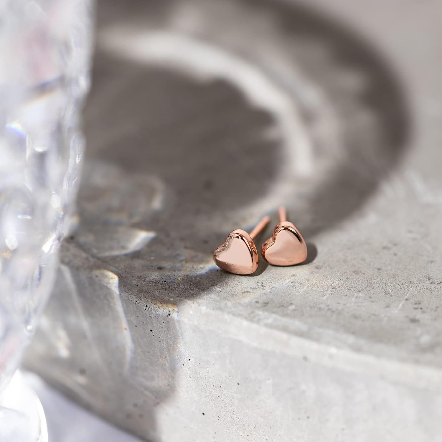 image:imagePAVOI 14K Gold Plated 925 Sterling Silver Bar Dot Heart Triangle Star Cat Dainty Earrings for Women Valentines Day Trendy JewelryRose Gold