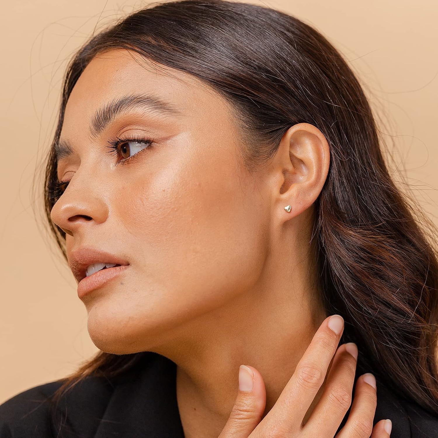 image:imagePAVOI 14K Gold Plated 925 Sterling Silver Bar Dot Heart Triangle Star Cat Dainty Earrings for Women Valentines Day Trendy JewelryWhite Gold
