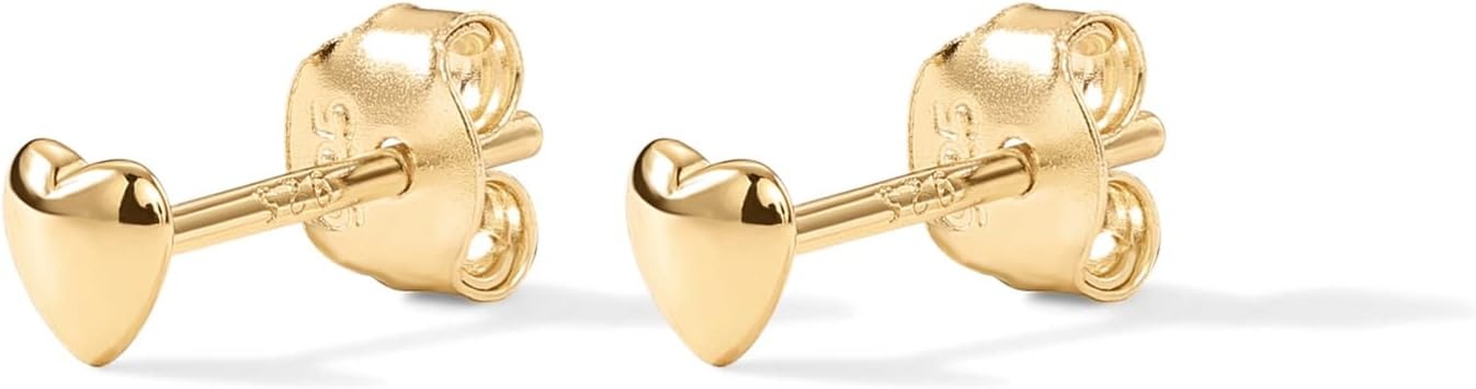 image:imagePAVOI 14K Gold Plated 925 Sterling Silver Bar Dot Heart Triangle Star Cat Dainty Earrings for Women Valentines Day Trendy JewelryYellow Gold