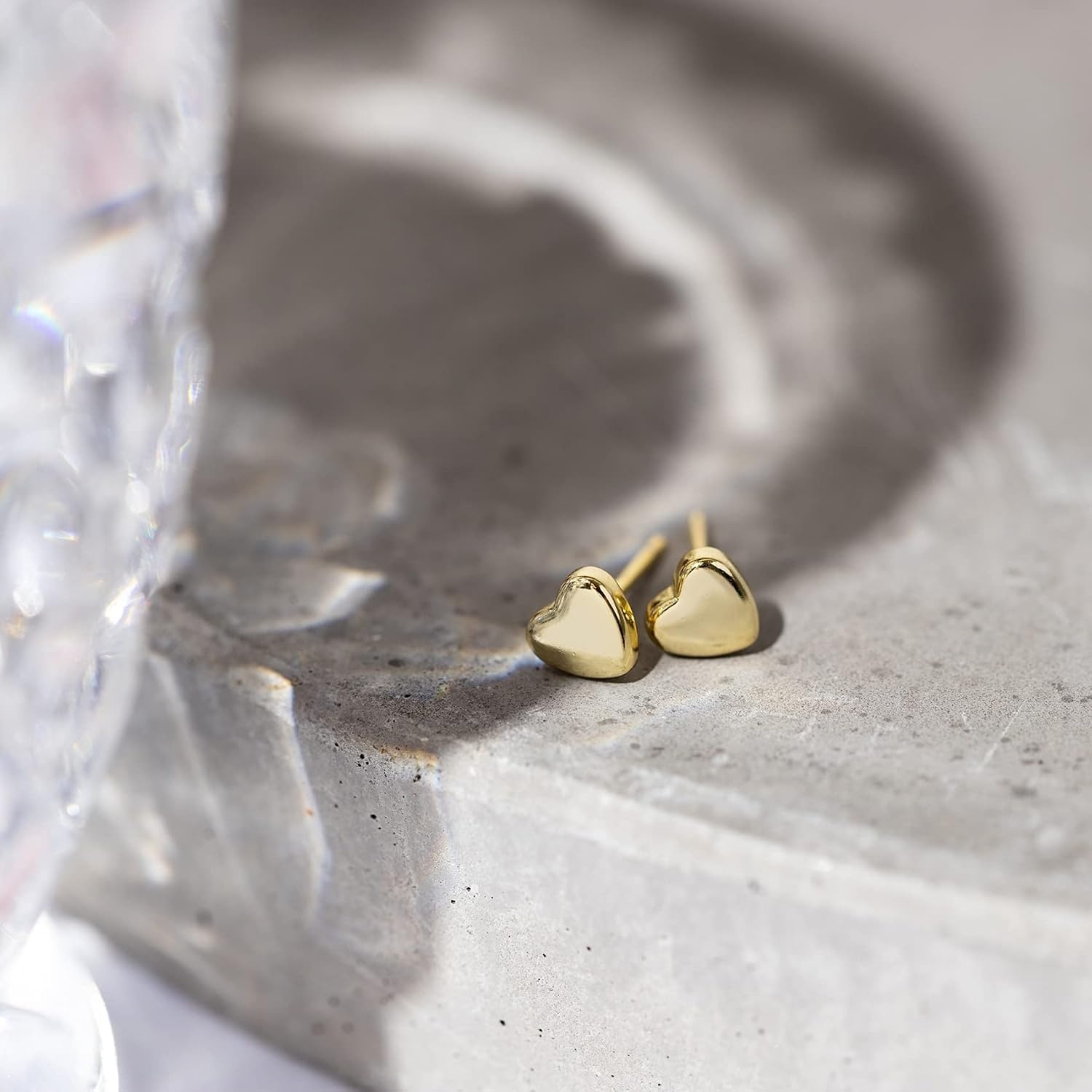 image:imagePAVOI 14K Gold Plated 925 Sterling Silver Bar Dot Heart Triangle Star Cat Dainty Earrings for Women Valentines Day Trendy JewelryYellow Gold