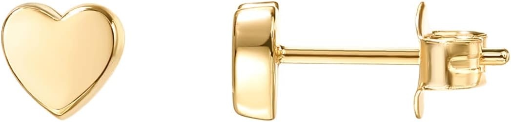 image:imagePAVOI 14K Gold Plated 925 Sterling Silver Bar Dot Heart Triangle Star Cat Dainty Earrings for Women Valentines Day Trendy JewelryYellow Gold
