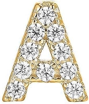 image:imagePAVOI 14K Gold Plated 925 Sterling Silver Cubic Zirconia Initial Letter Stud Earrings for Women Simulated Diamond Alphabet Letter Earrings A