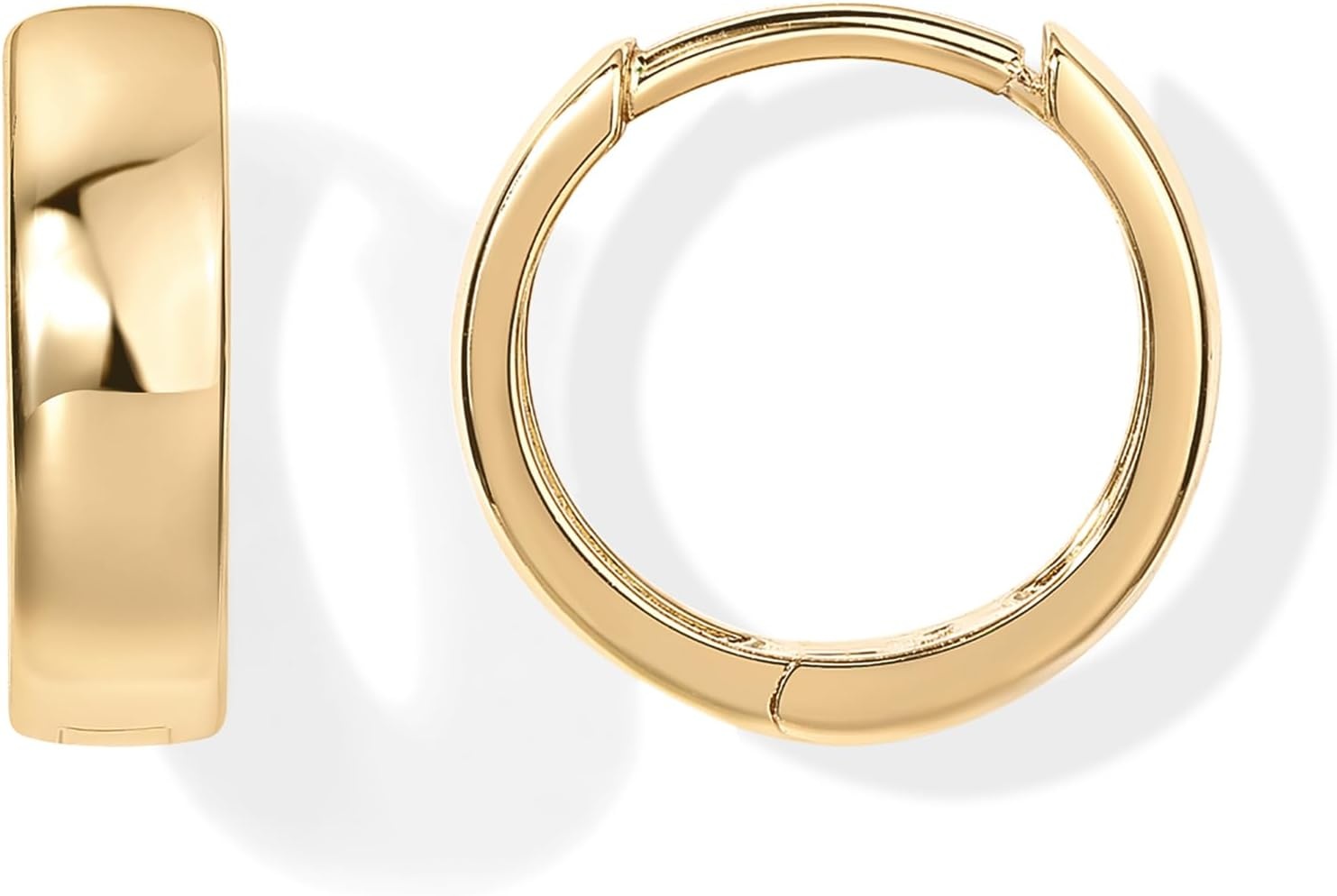 image:imagePAVOI 14K Gold Plated 925 Sterling Silver Post Huggie Earrings Small Hoop Earrings for Women18K Gold Vermeil