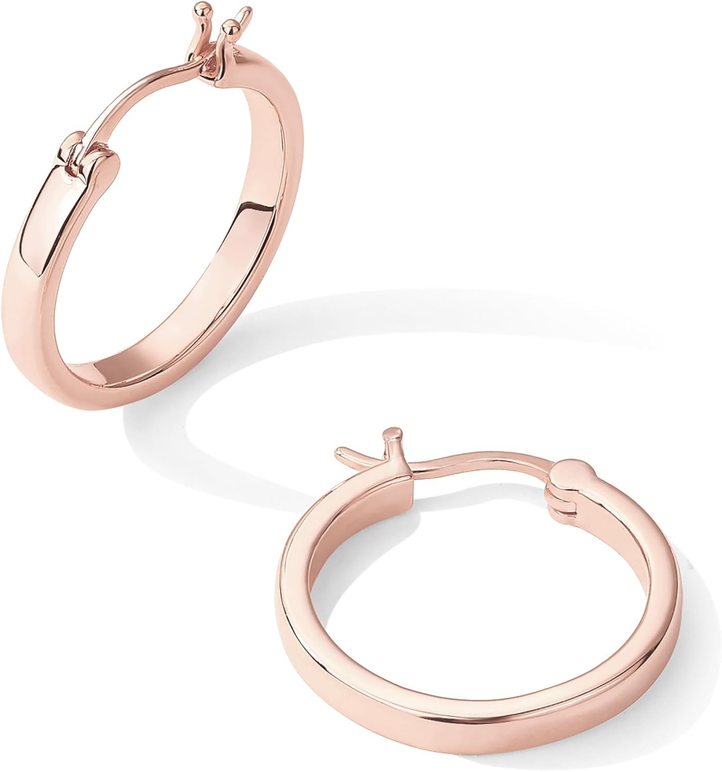 image:imagePAVOI 14K Gold Plated 925 Sterling Silver Post Lightweight Hoops 20mm 30mm Earring Gold Hoop Earrings for WomenRose Gold