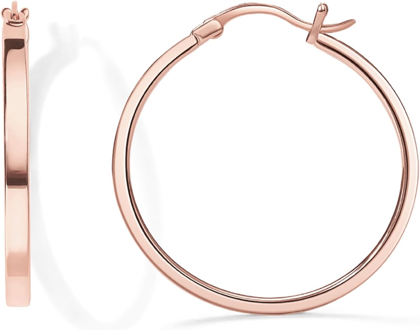 image:imagePAVOI 14K Gold Plated 925 Sterling Silver Post Lightweight Hoops 20mm 30mm Earring Gold Hoop Earrings for WomenRose Gold