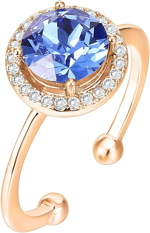 image:imagePAVOI 14K Gold Plated Crystal Birthstone Rings Rings For WomenRose Gold
