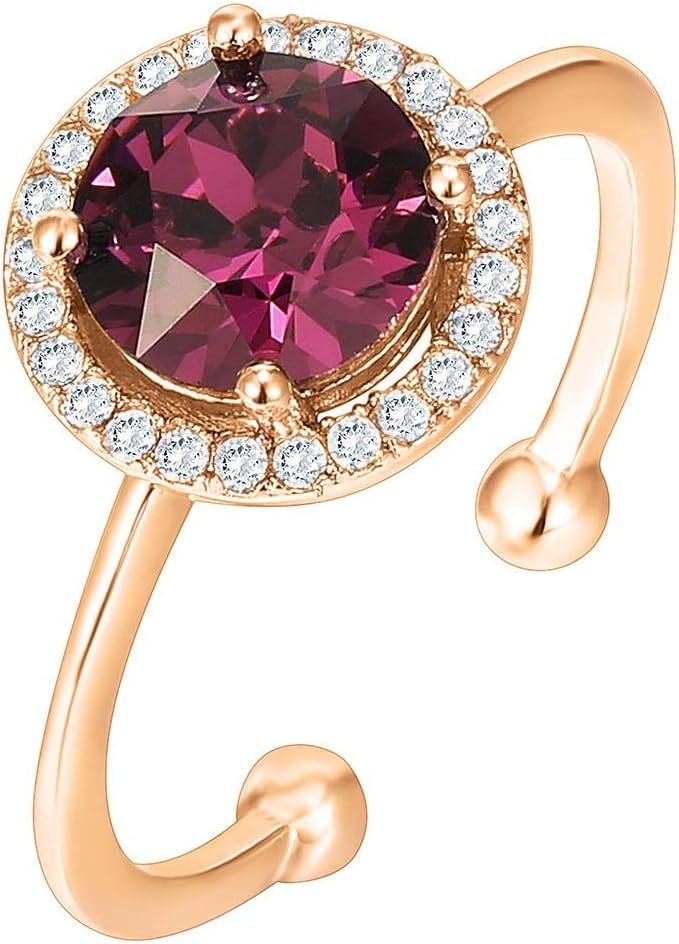 image:imagePAVOI 14K Gold Plated Crystal Birthstone Rings Rings For WomenRose Gold