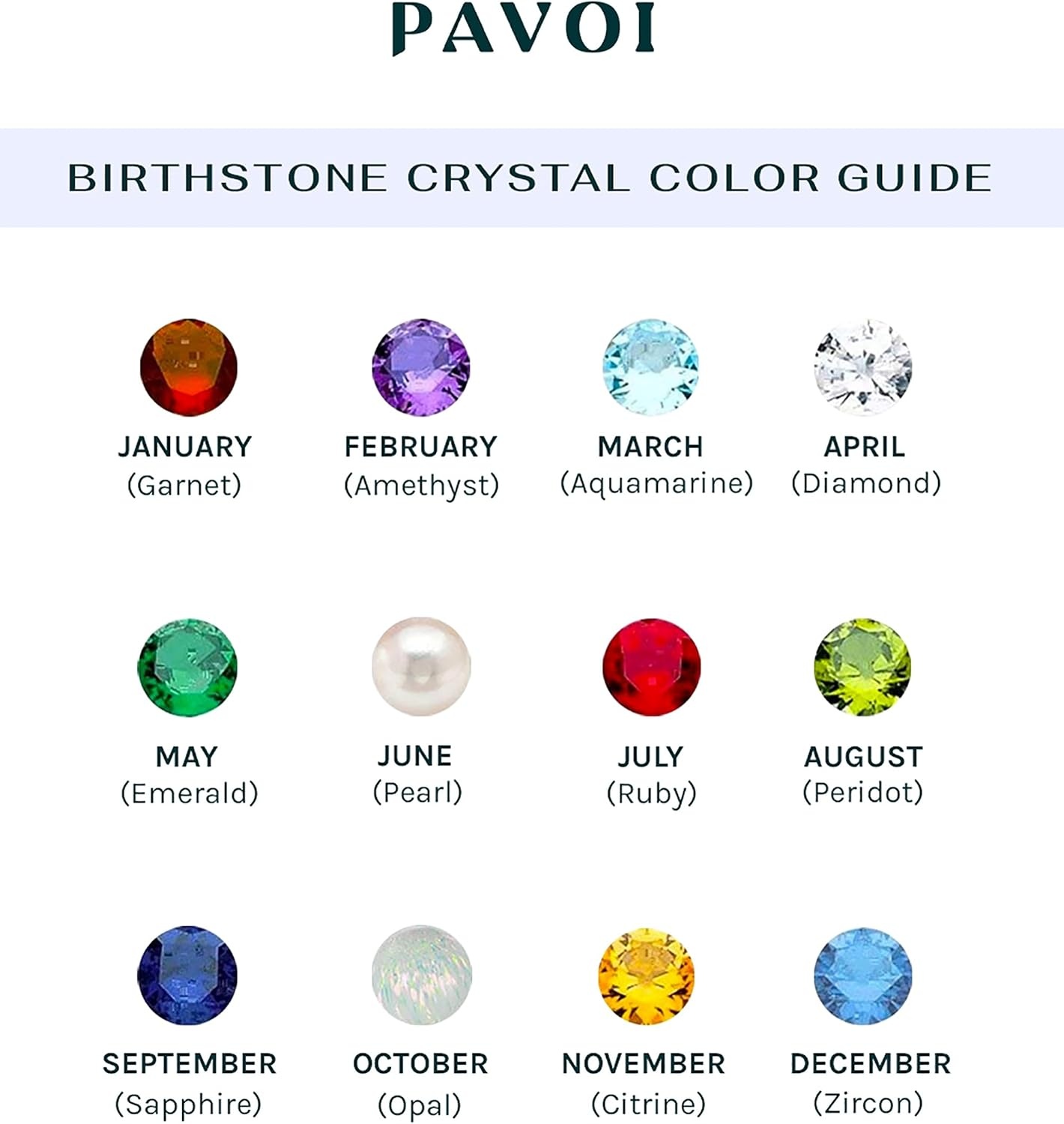 image:imagePAVOI 14K Gold Plated Crystal Birthstone Rings Rings For WomenRose Gold