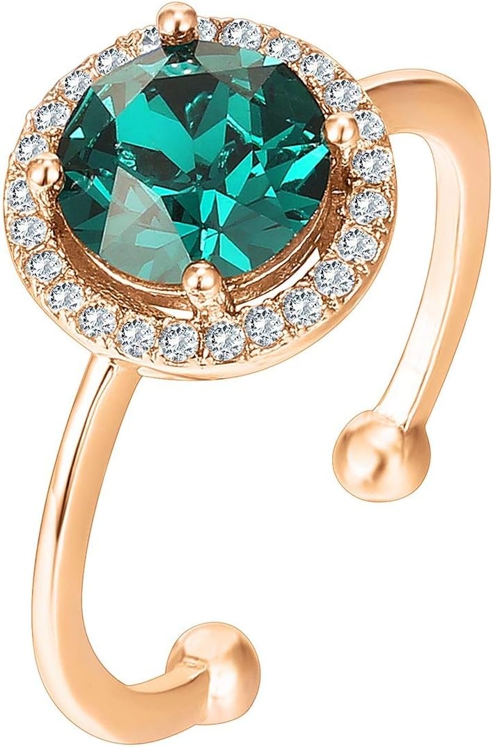 image:imagePAVOI 14K Gold Plated Crystal Birthstone Rings Rings For WomenRose Gold