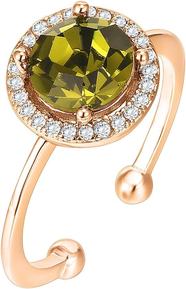 image:imagePAVOI 14K Gold Plated Crystal Birthstone Rings Rings For WomenRose Gold
