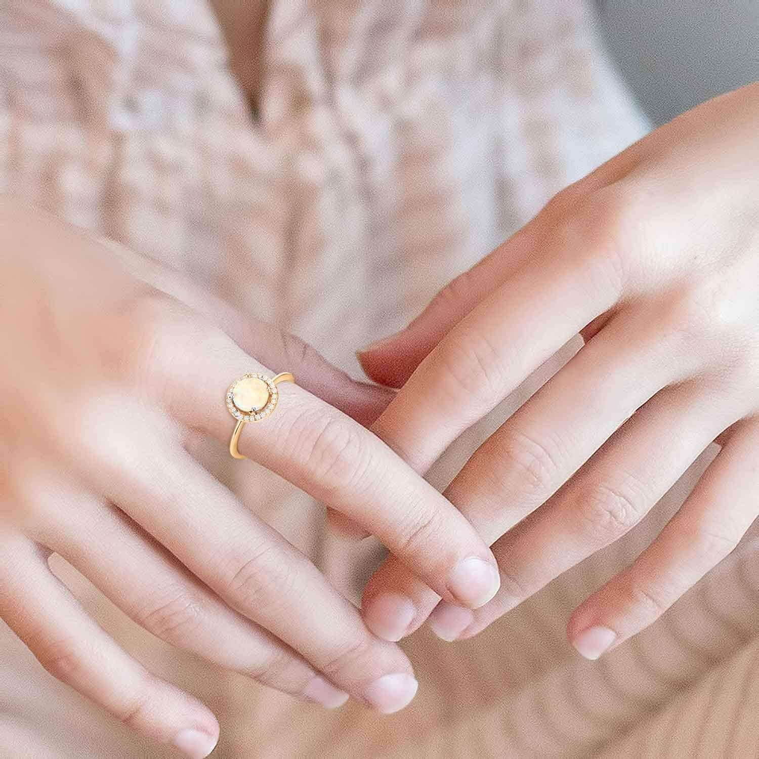 image:imagePAVOI 14K Gold Plated Crystal Birthstone Rings Rings For WomenRose Gold