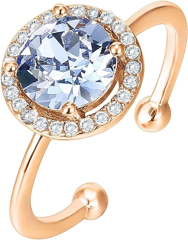 image:imagePAVOI 14K Gold Plated Crystal Birthstone Rings Rings For WomenRose Gold