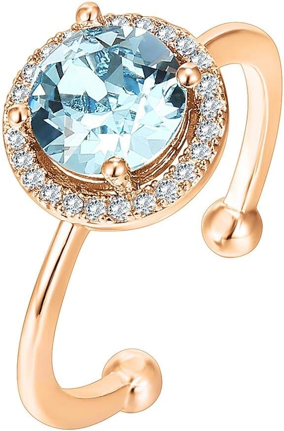 image:imagePAVOI 14K Gold Plated Crystal Birthstone Rings Rings For WomenRose Gold