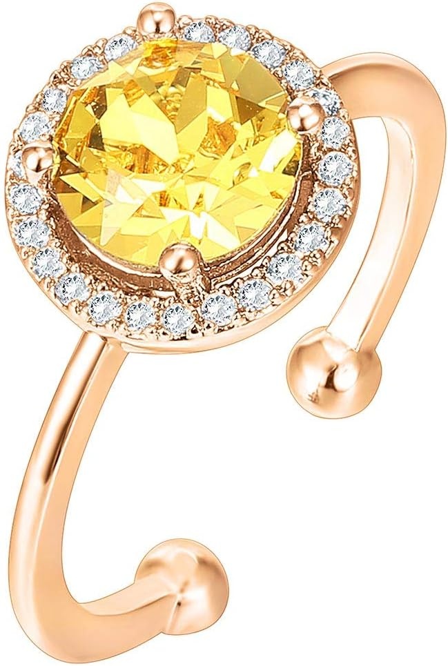 image:imagePAVOI 14K Gold Plated Crystal Birthstone Rings Rings For WomenRose Gold