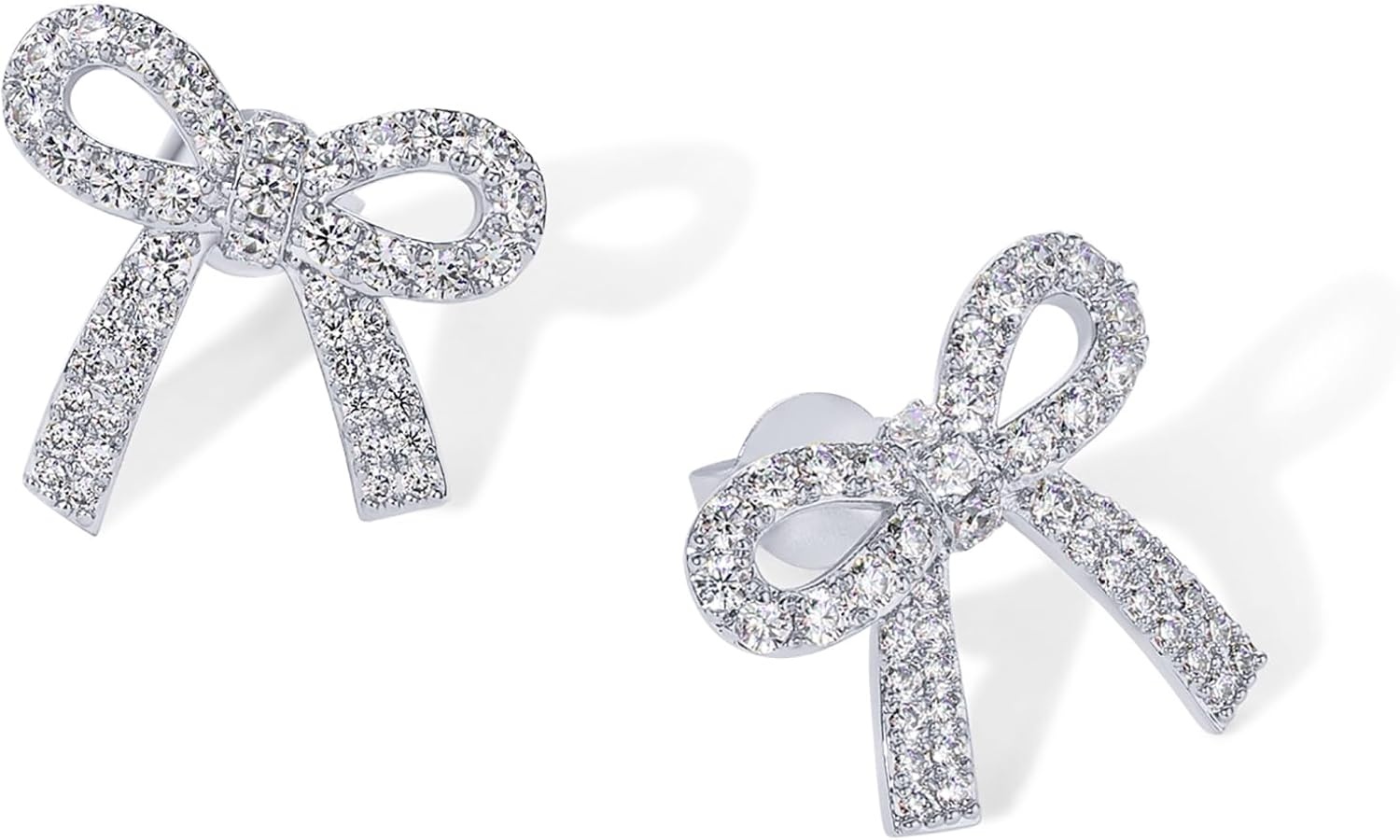 image:imagePAVOI 14K Gold Plated Cubic Zirconia Bow Stud Earrings for Women Coquette Earring PairCubic Zirconia
