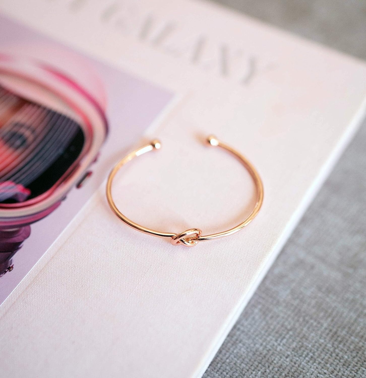 image:imagePAVOI 14K Gold Plated Forever Love Knot Infinity Bangle Bracelets for Women Gold Bangle Bracelet for WomenWhite Gold