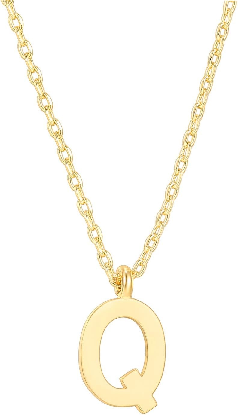 image:imagePAVOI 14K Gold Plated Initial Necklace Letter Necklaces for Women Q