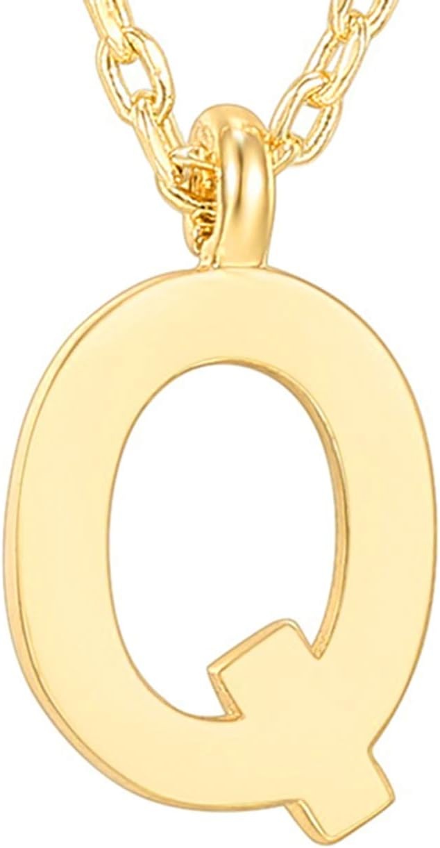image:imagePAVOI 14K Gold Plated Initial Necklace Letter Necklaces for Women Q