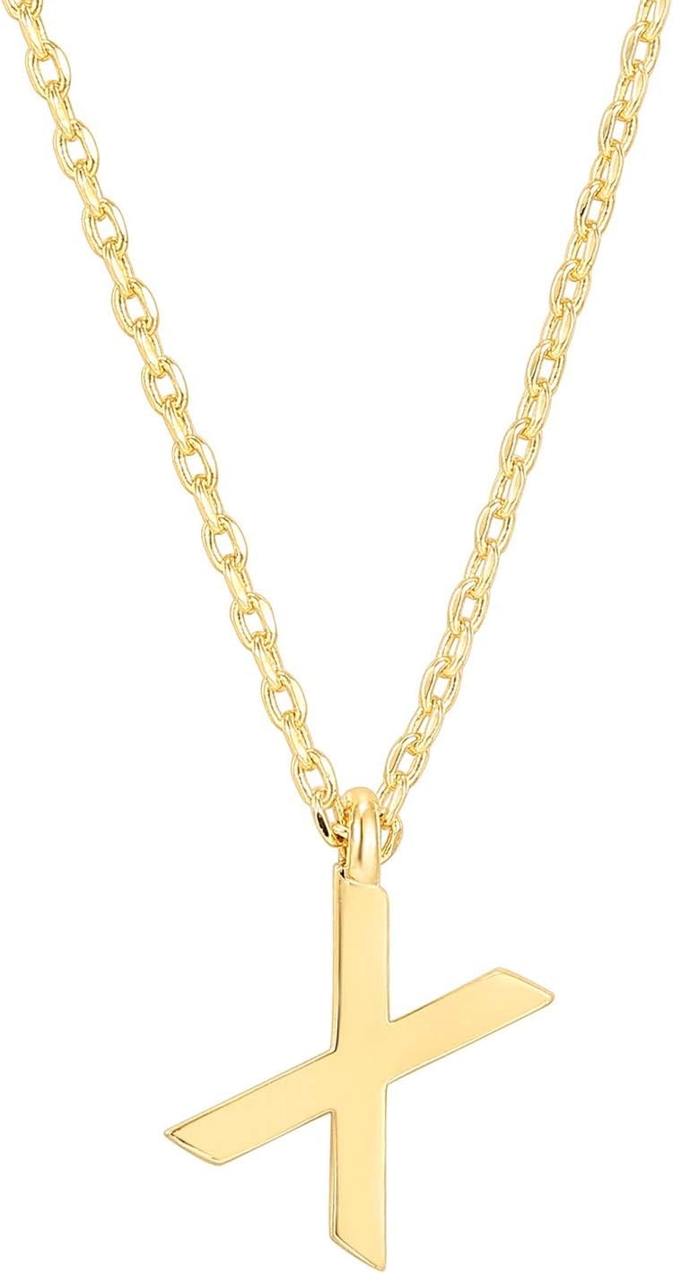 image:imagePAVOI 14K Gold Plated Initial Necklace Letter Necklaces for Women X