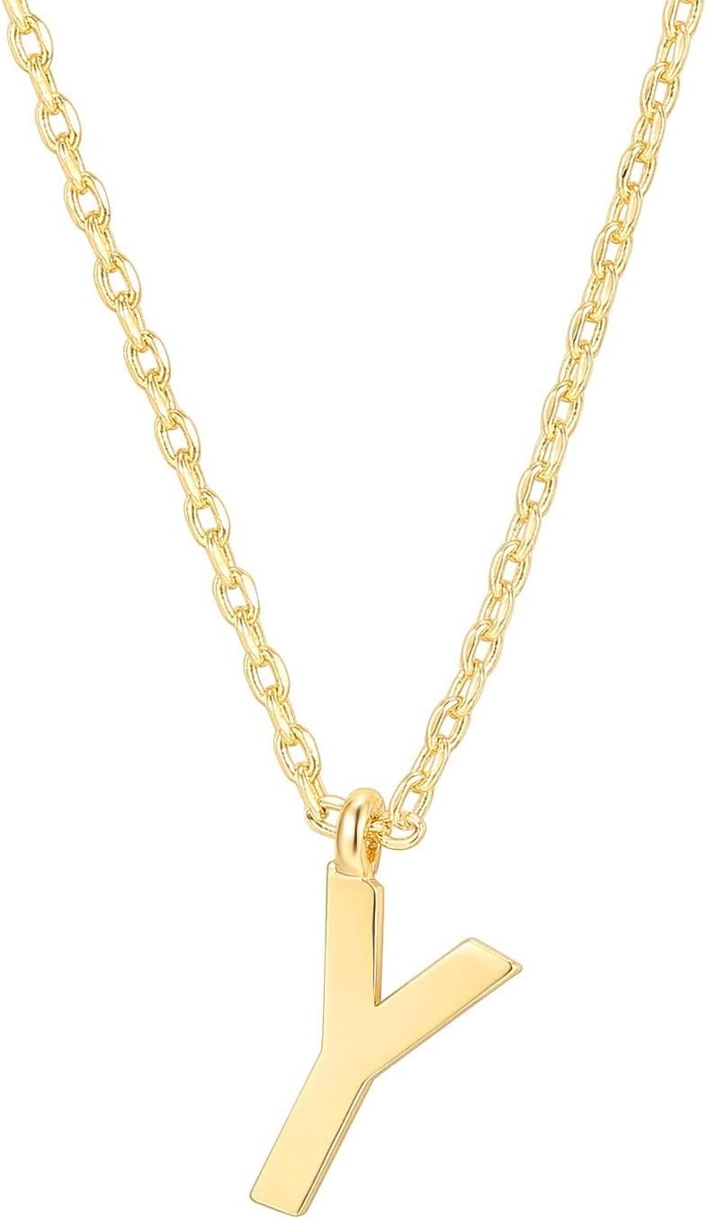 image:imagePAVOI 14K Gold Plated Initial Necklace Letter Necklaces for Women Y