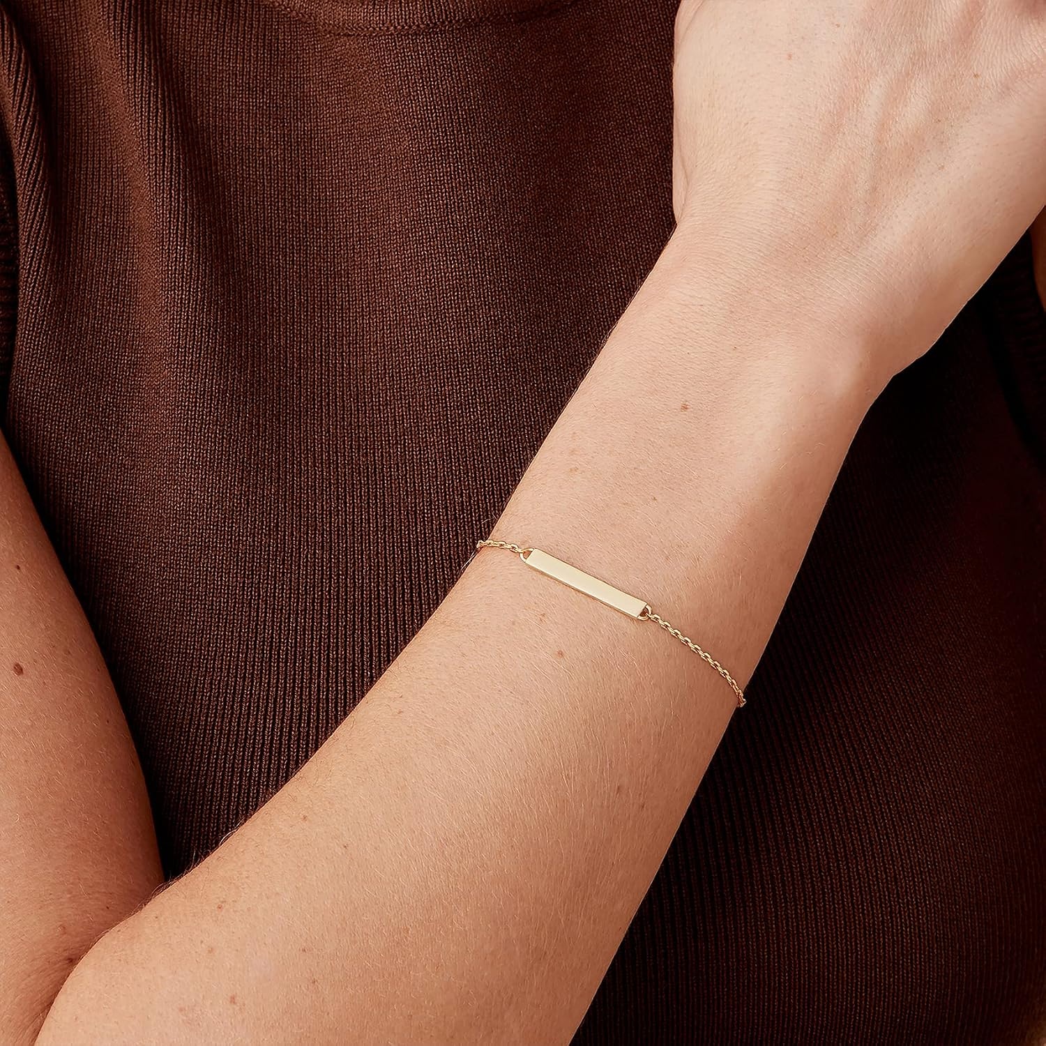 image:imagePAVOI 14K Gold Plated Lightweight Chain Bracelet Bracelets for WomenWhite Gold