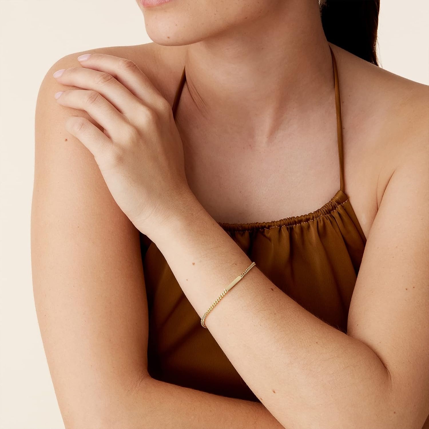 image:imagePAVOI 14K Gold Plated Lightweight Chain Bracelet Bracelets for WomenWhite Gold