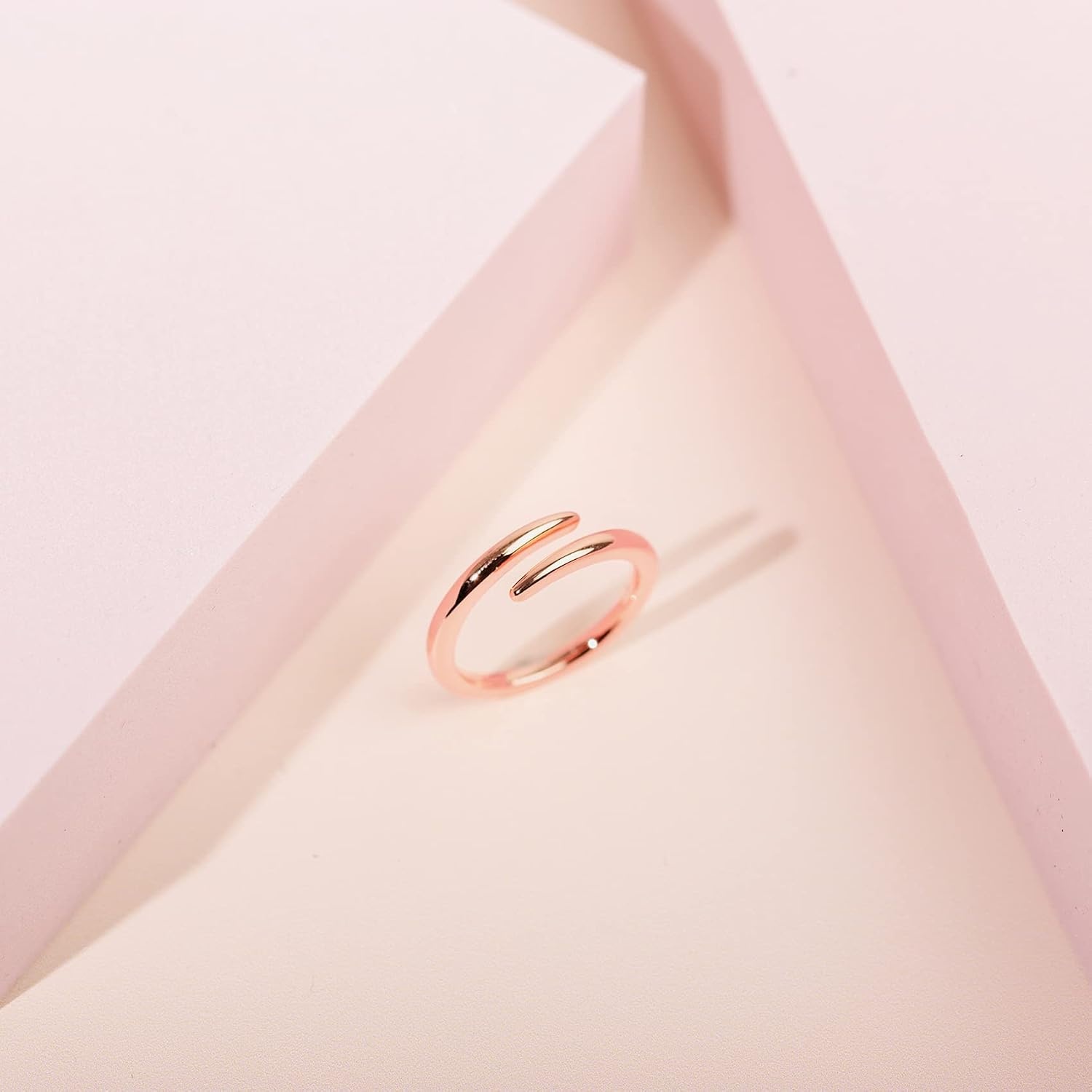 image:imagePAVOI 14K Gold Plated Open Twist Eternity Band for WomenRose Gold