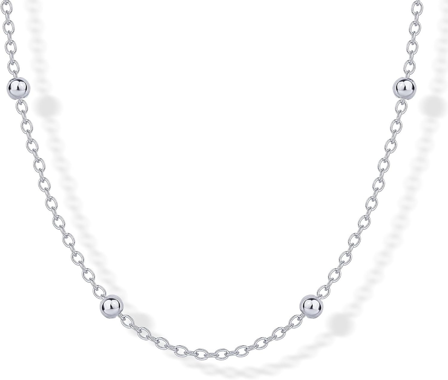 image:imagePAVOI 14K Gold Plated Small Bead Ball Chain Necklace for Women Adjustable Dainty Gold Beaded Necklace Trendy Choker Chain Layering JewelryBall Station