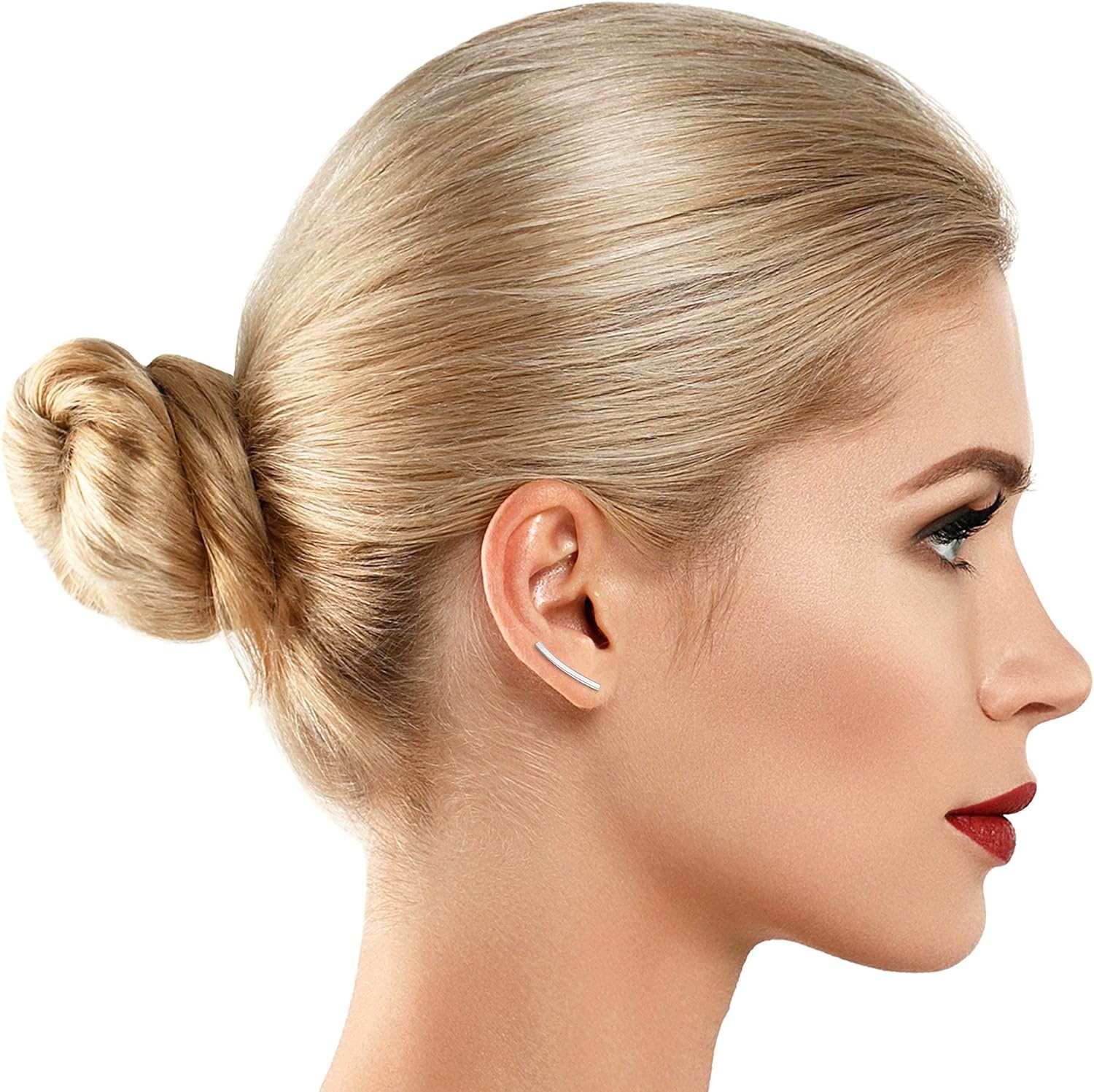 image:imagePAVOI 14K Gold Plated Sterling Silver Post Crawler Earrings Cuff StudsWhite Gold