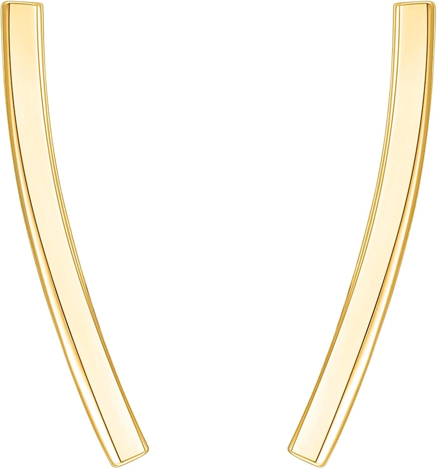 image:imagePAVOI 14K Gold Plated Sterling Silver Post Crawler Earrings Cuff StudsYellow Gold