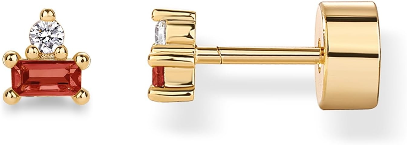 image:imagePAVOI 14K Gold Plated Sterling Silver Posts Colored Birthstone Flatback Stud Earrings for Women Gemstone Cubic Zirconia Screwback Earrings Dainty Helix Cartilage Piercing JewelryJuly Ruby