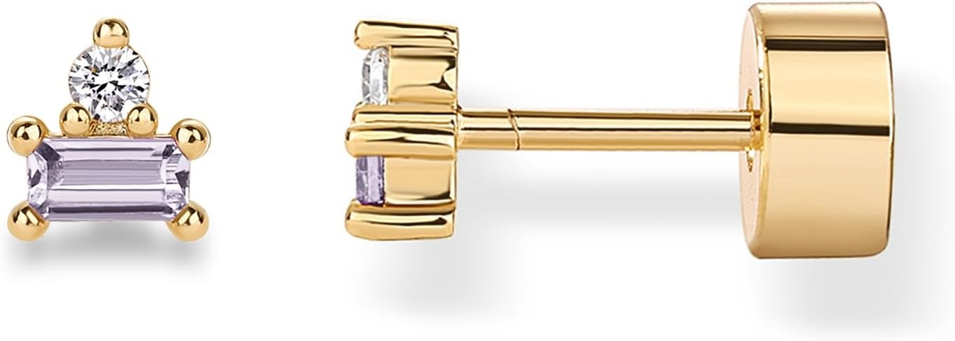 image:imagePAVOI 14K Gold Plated Sterling Silver Posts Colored Birthstone Flatback Stud Earrings for Women Gemstone Cubic Zirconia Screwback Earrings Dainty Helix Cartilage Piercing JewelryJune Alexandrite