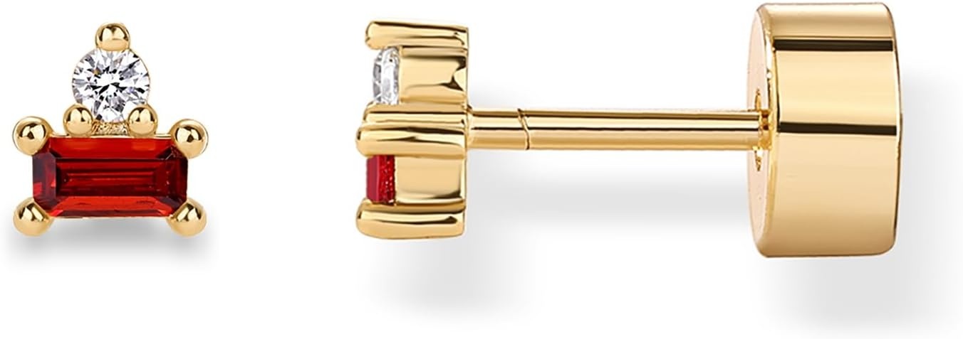 image:imagePAVOI 14K Gold Plated Sterling Silver Posts Colored Birthstone Flatback Stud Earrings for Women Gemstone Cubic Zirconia Screwback Earrings Dainty Helix Cartilage Piercing JewelryJanuary Garnet