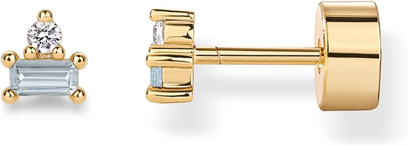 image:imagePAVOI 14K Gold Plated Sterling Silver Posts Colored Birthstone Flatback Stud Earrings for Women Gemstone Cubic Zirconia Screwback Earrings Dainty Helix Cartilage Piercing JewelryMarch Aquamarine