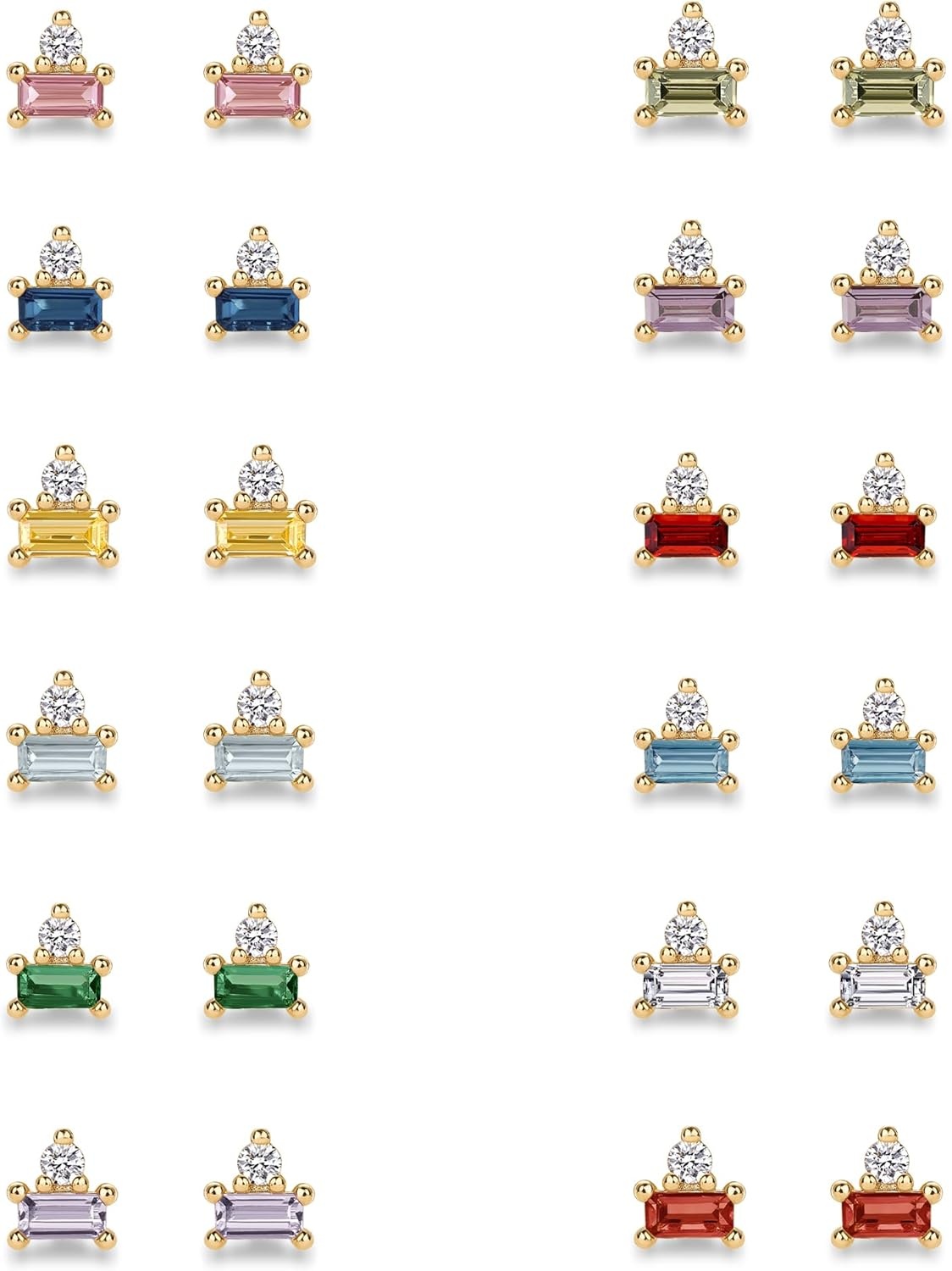 image:imagePAVOI 14K Gold Plated Sterling Silver Posts Colored Birthstone Flatback Stud Earrings for Women Gemstone Cubic Zirconia Screwback Earrings Dainty Helix Cartilage Piercing JewelryJanuary Garnet