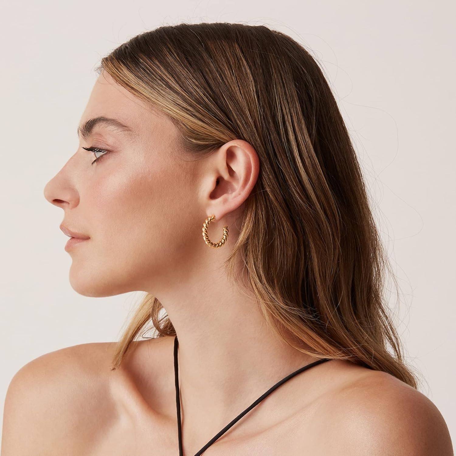 image:imagePAVOI 14K Gold Plated Twisted Rope Round Hoop EarringsYellow Gold