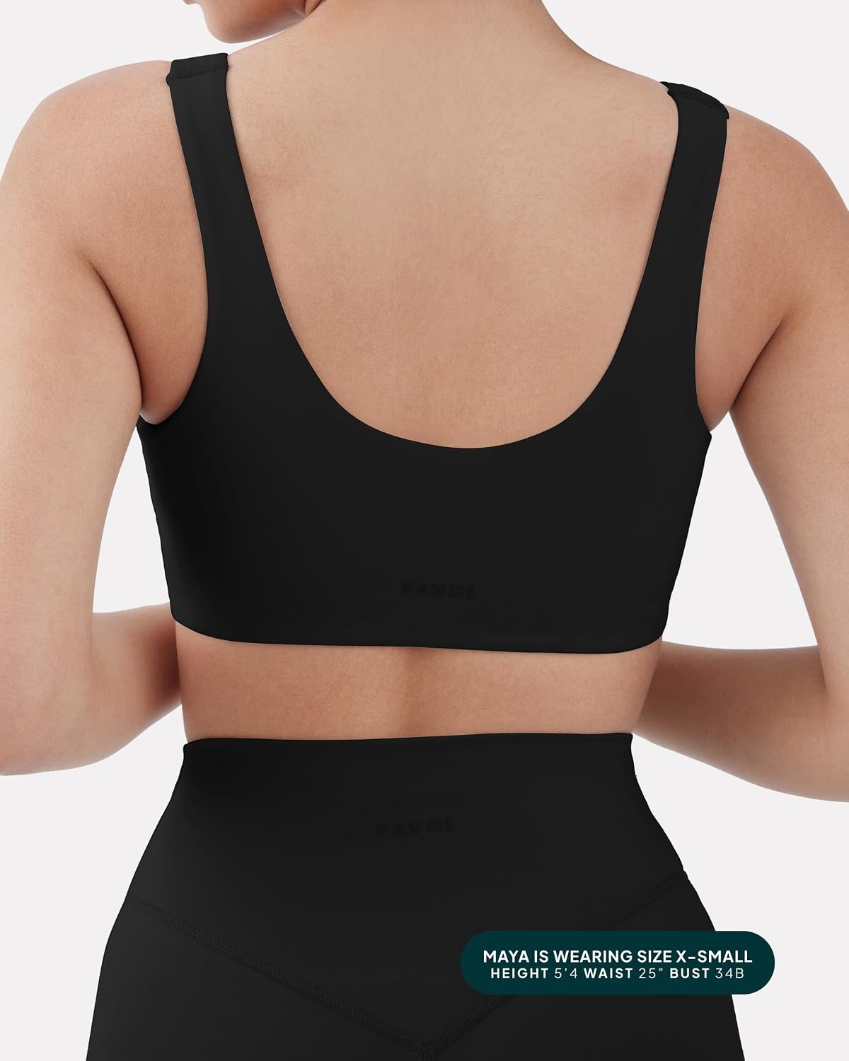 image:imagePAVOI ACTIVE Buttery Soft Sports Bras for Women High Support Low Scoop Neck U Back Padded Yoga Gym Workout Bra FlexFlowBlack