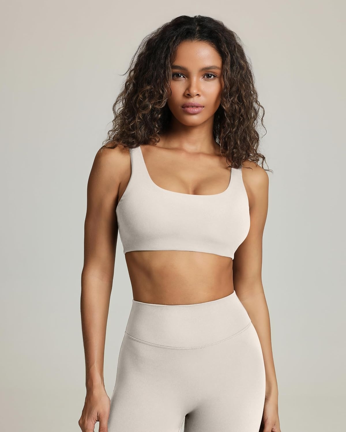 image:imagePAVOI ACTIVE Buttery Soft Sports Bras for Women High Support Low Scoop Neck U Back Padded Yoga Gym Workout Bra FlexFlowMoon