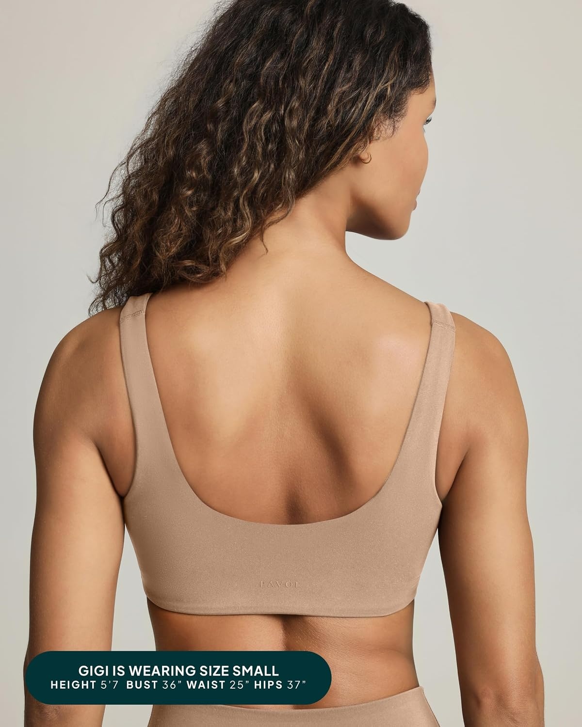 image:imagePAVOI ACTIVE Buttery Soft Sports Bras for Women High Support Low Scoop Neck U Back Padded Yoga Gym Workout Bra FlexFlowSienna