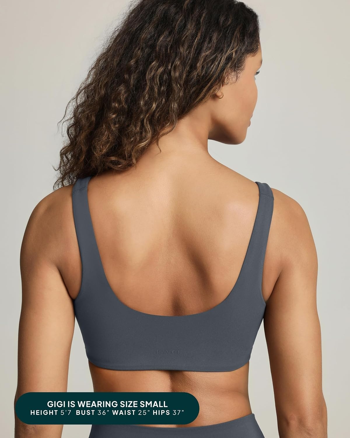 image:imagePAVOI ACTIVE Buttery Soft Sports Bras for Women High Support Low Scoop Neck U Back Padded Yoga Gym Workout Bra FlexFlowThunder
