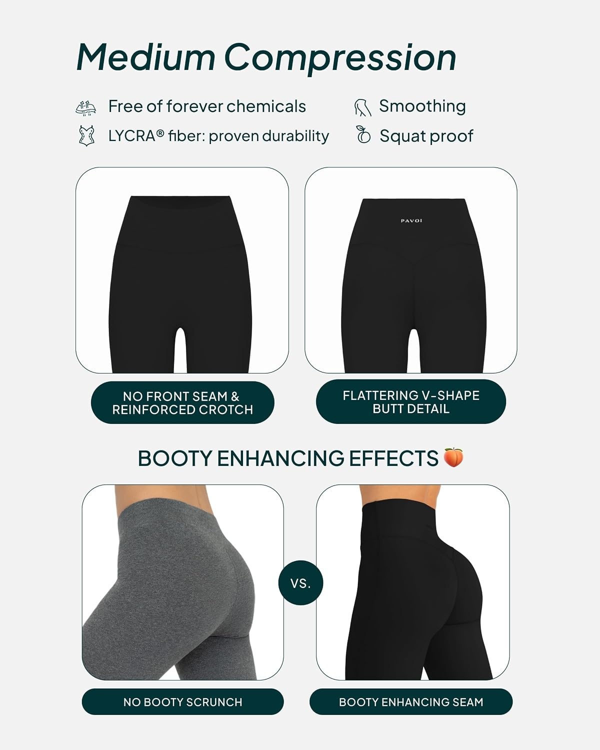 image:imagePAVOI ACTIVE Buttery Soft Workout Leggings for Women High Waisted No Front Seam Gym Leggings Yoga Pants FlexFlowBlack