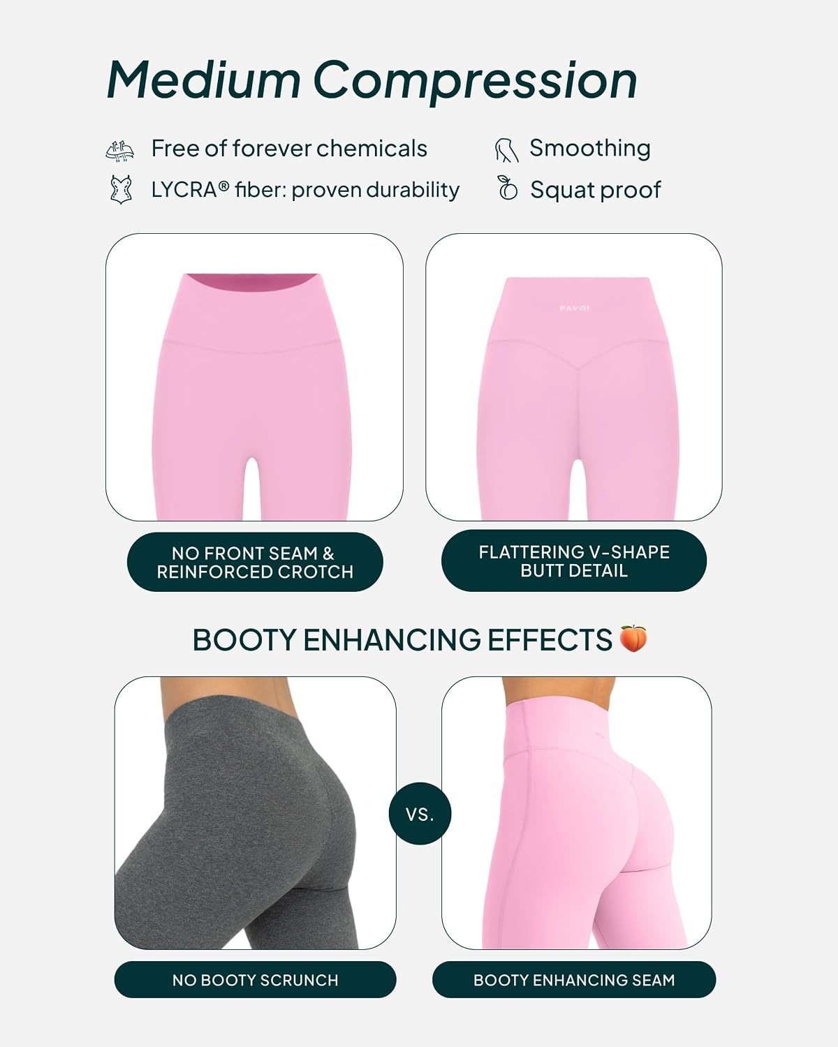 image:imagePAVOI ACTIVE Buttery Soft Workout Leggings for Women High Waisted No Front Seam Gym Leggings Yoga Pants FlexFlowBubblegum