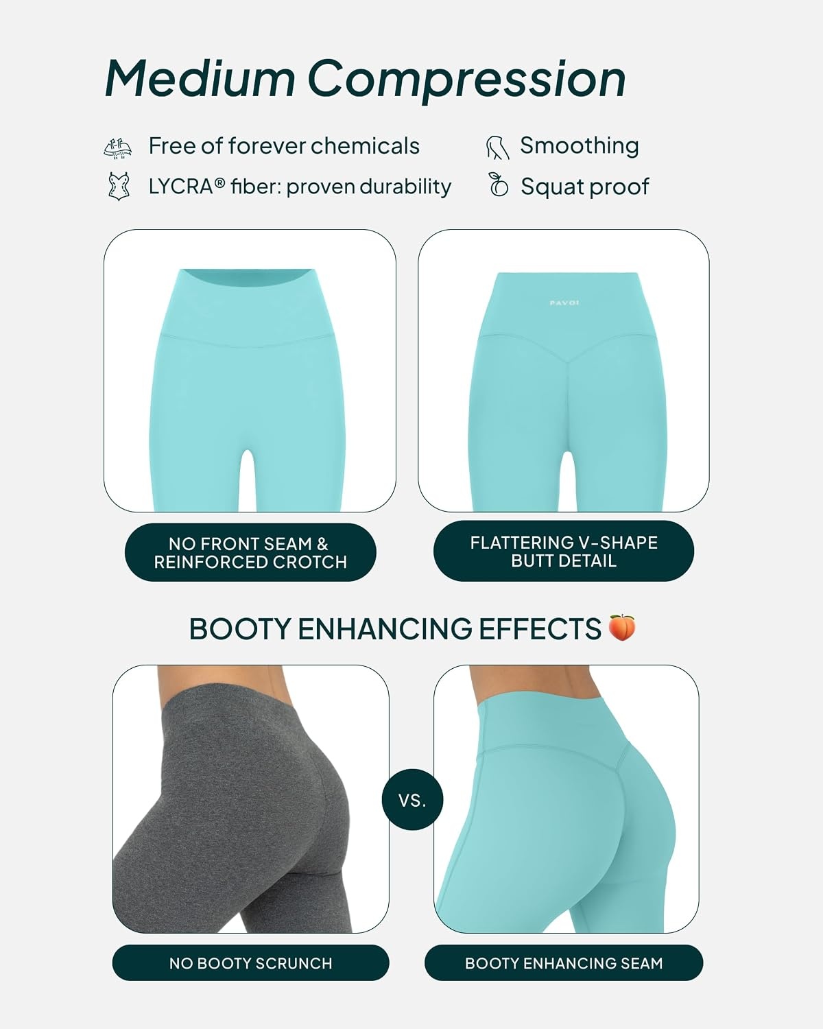 image:imagePAVOI ACTIVE Buttery Soft Workout Leggings for Women High Waisted No Front Seam Gym Leggings Yoga Pants FlexFlowCaribbean Sea