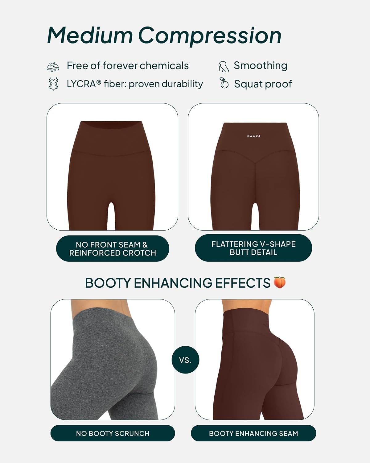 image:imagePAVOI ACTIVE Buttery Soft Workout Leggings for Women High Waisted No Front Seam Gym Leggings Yoga Pants FlexFlowCocoa