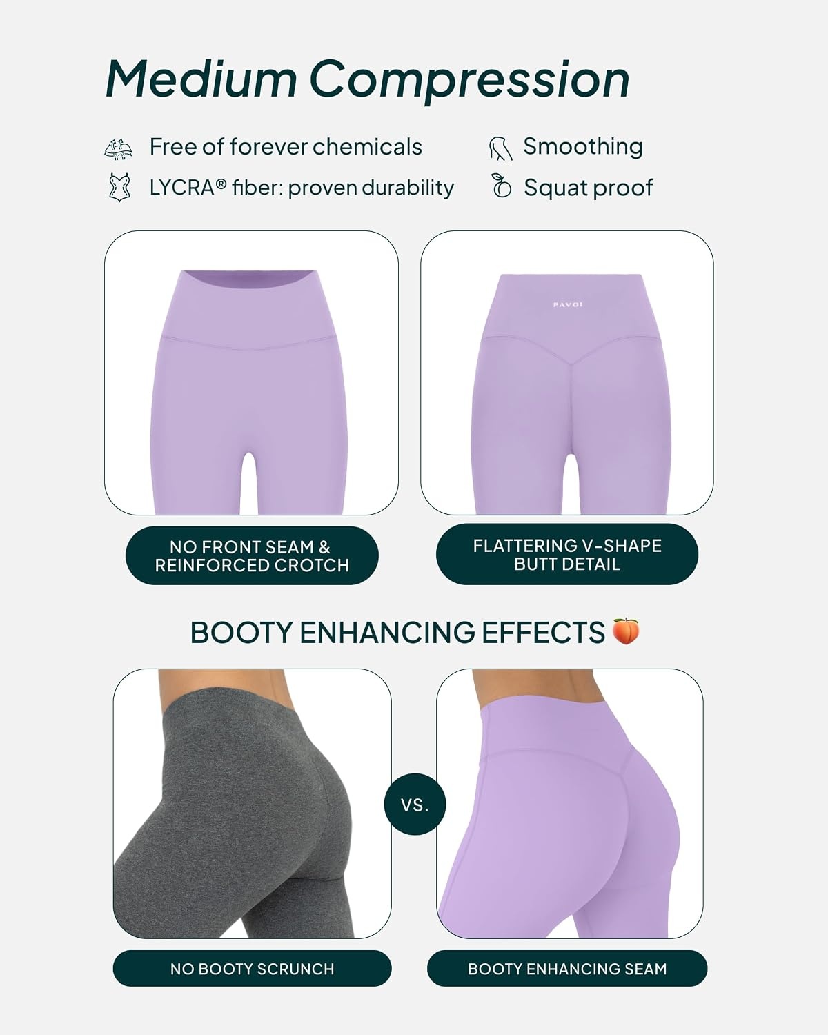 image:imagePAVOI ACTIVE Buttery Soft Workout Leggings for Women High Waisted No Front Seam Gym Leggings Yoga Pants FlexFlowLilac