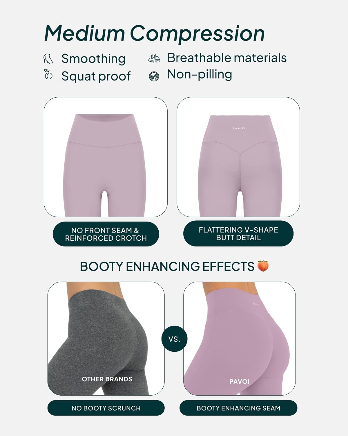 image:imagePAVOI ACTIVE Buttery Soft Workout Leggings for Women High Waisted No Front Seam Gym Leggings Yoga Pants FlexFlowRose