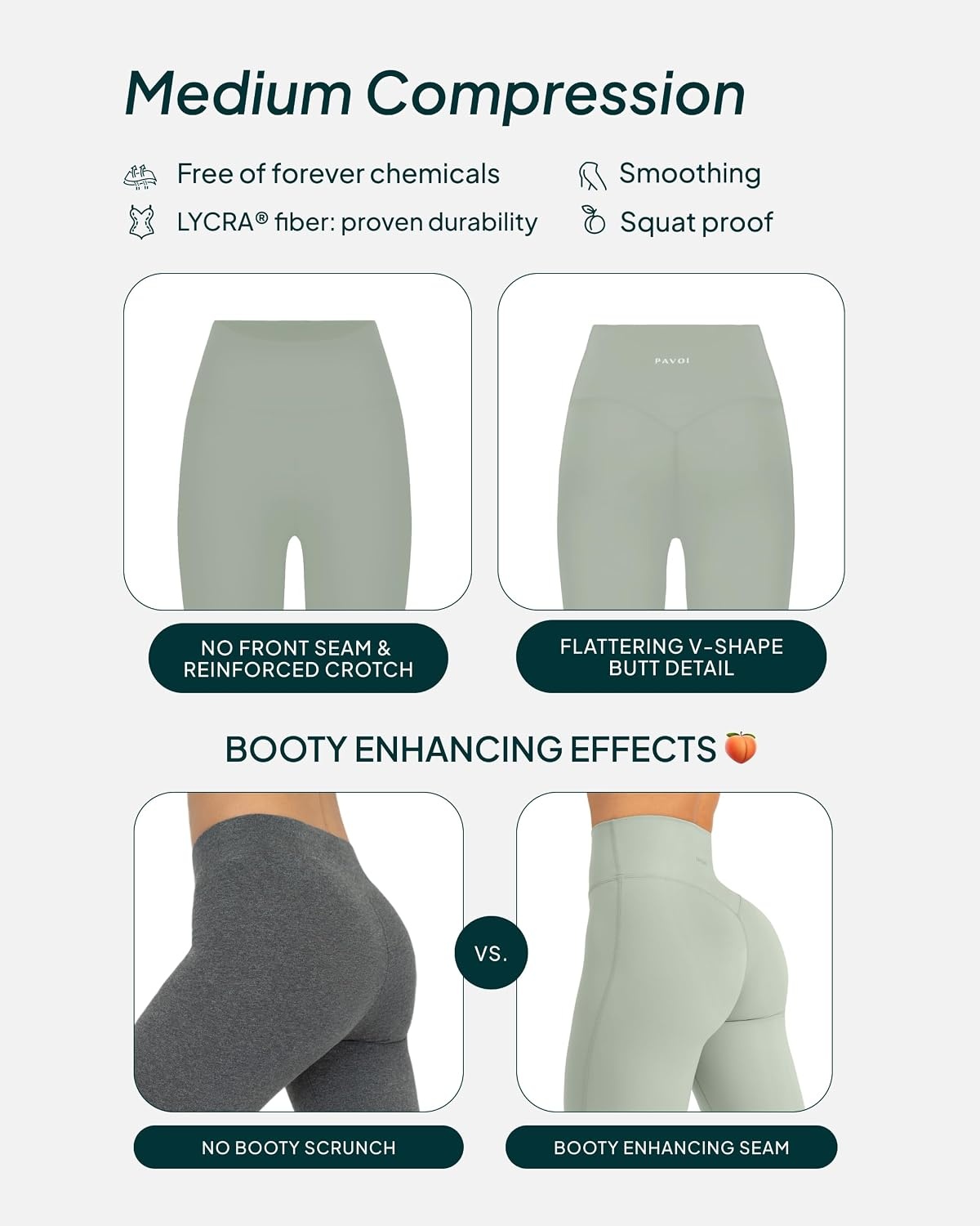 image:imagePAVOI ACTIVE Buttery Soft Workout Leggings for Women High Waisted No Front Seam Gym Leggings Yoga Pants FlexFlowSage