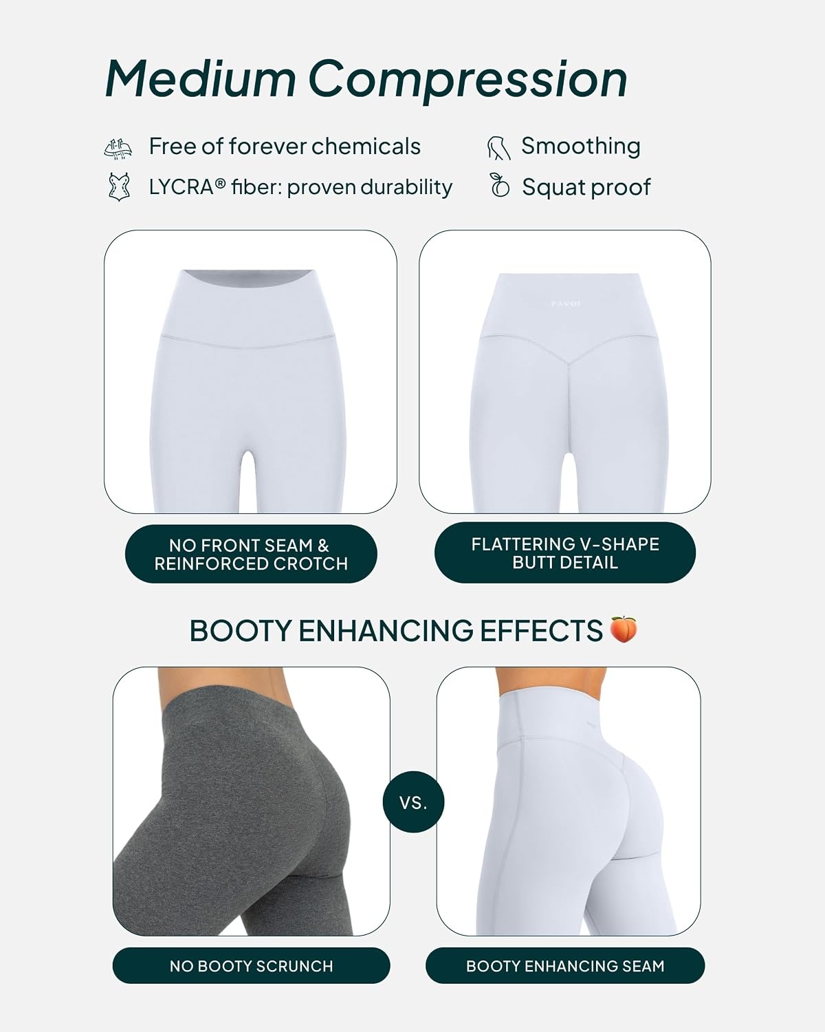 image:imagePAVOI ACTIVE Buttery Soft Workout Leggings for Women High Waisted No Front Seam Gym Leggings Yoga Pants FlexFlowSilver
